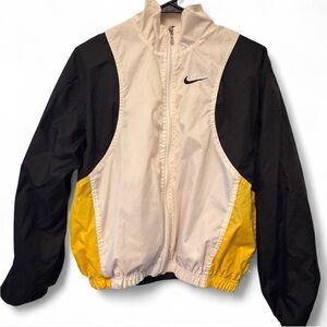 Vintage 90s Nike Black and Yellow , Cream Windbreaker Jacket